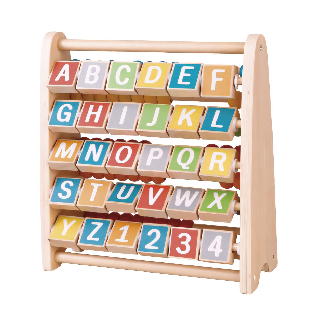 Tachan - Abaco de Madera 2 en 1 - Certificación FSC - Aprendizaje números y Letras - con imágenes de Animales (CPA Toy Group 795T00845)