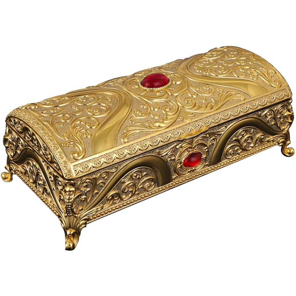 Boîte à bijoux rectangulaire en métal à offrir comme coffret de rangement pour bagues
