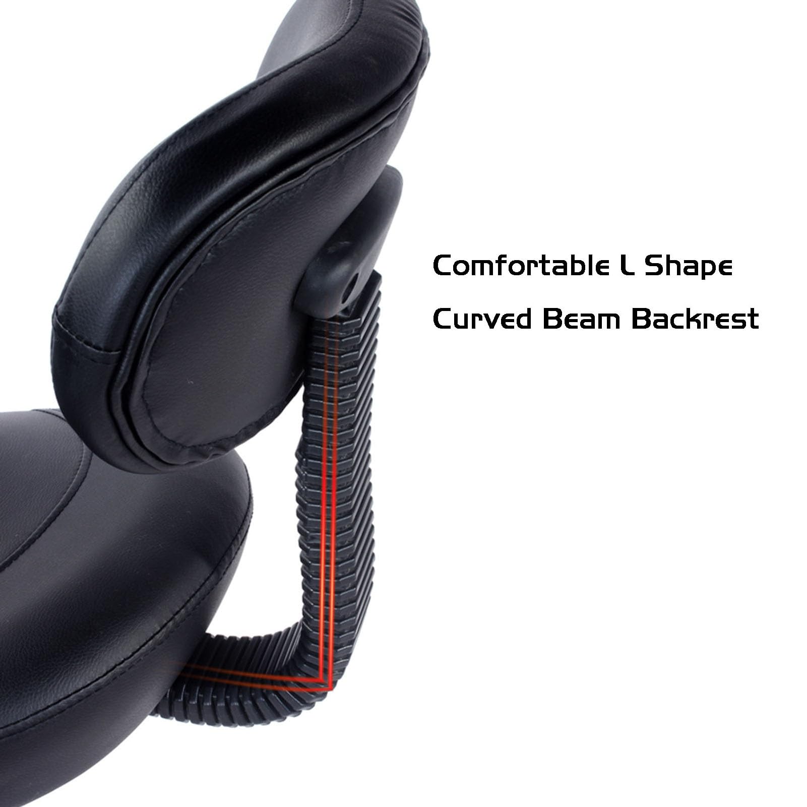 Sattelstuhl, Sattelhocker, Ergonomischer Rollstuhl Mit Rückenlehne, Einstellbarer Höhe Und Tragkraft 330 Pfund for Büro, Salon, Geschäft(Orange)