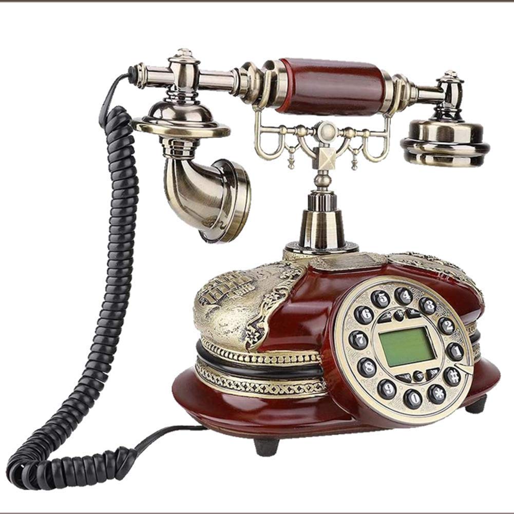 Telefon retro, zabytkowy telefon, staromodny telefon przewodowy z obsługą FSK i DTMF, identyfikacja dzwoniącego do salonu, sypialni, gabinetu, hotelu, 5500A, niebieski