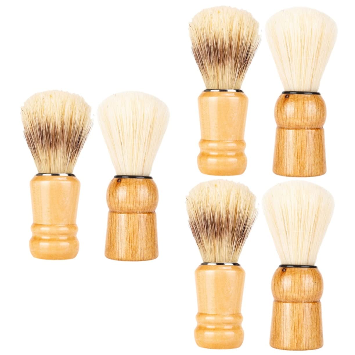 minkissy 6 Pz Spazzola Per Barba Spazzola Per Collo Da Pennello Da Pennello Da Barba Pennelli Da Per Uomo Lana Di Nylon Per Gesso Legno Massiccio Viaggiare