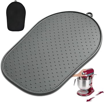 Mixer Slider Mat for KitchenAid Tilt-Head 4.5-5 Qt Stand Mixer, Appliance Sliding Mat Compatible with Kitchenaid Artisan, Kitchen Countertop Storage Accessories, Moving Tray attachments, Grey