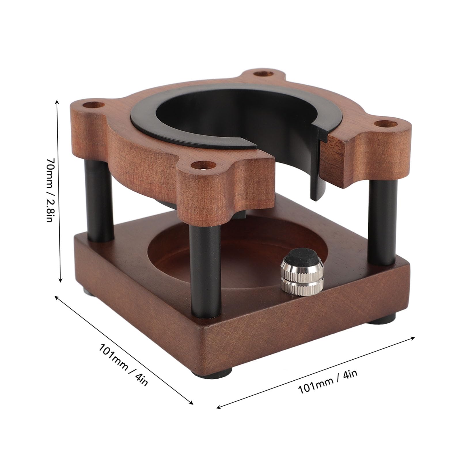 Asixxsix Support de porte-filtre à café en forme d'ours, support de doseur à expresso en noyer, Station de doseur de café , convient aux porte-filtres de 51 mm, 53 mm et 58 mm