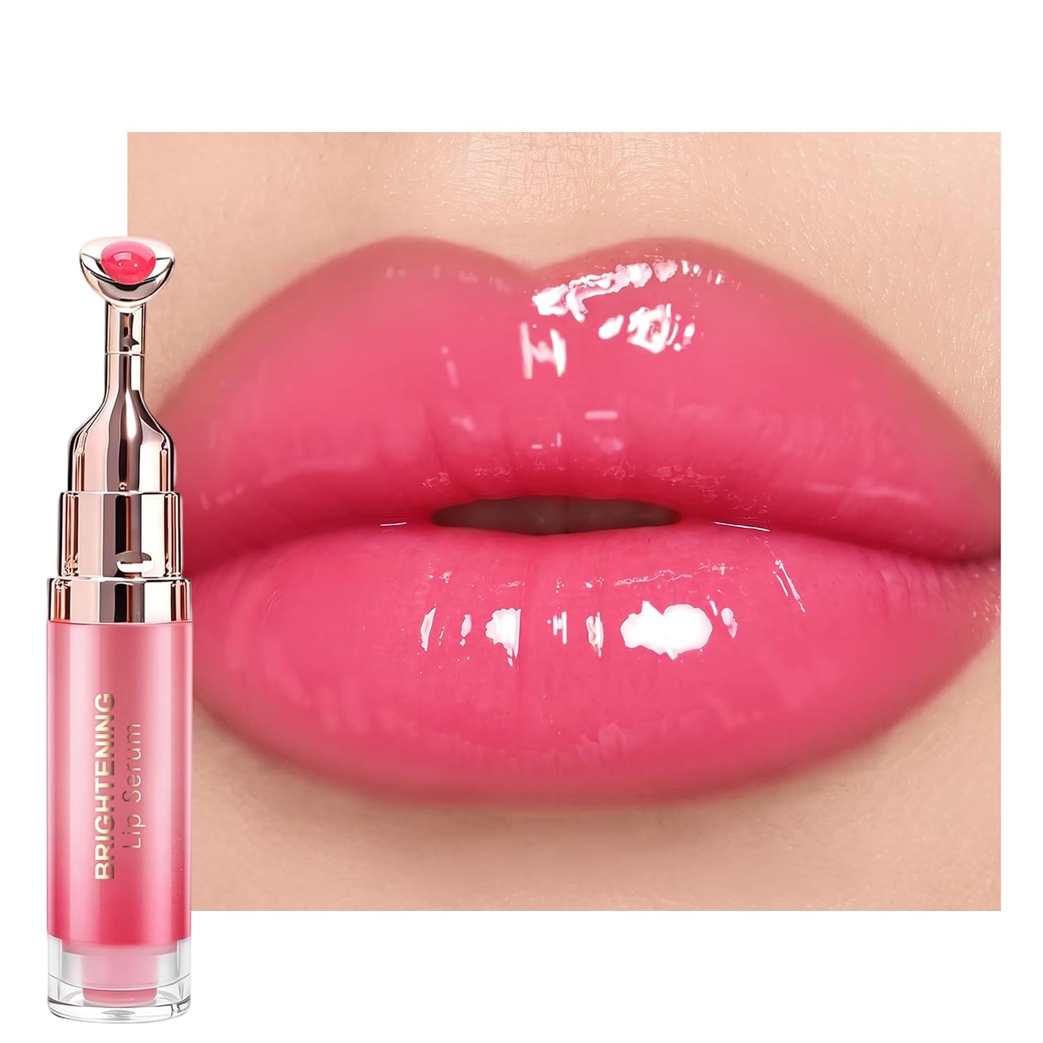Brightening Lip Serum, Plumping Hydrating Lip Oil for Dry Lips, Cherry