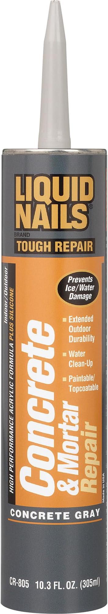 Liquid NailsTough Repair 10.3 oz. Gray Interior and Exterior Concrete and Mortar Repair Adhesive
