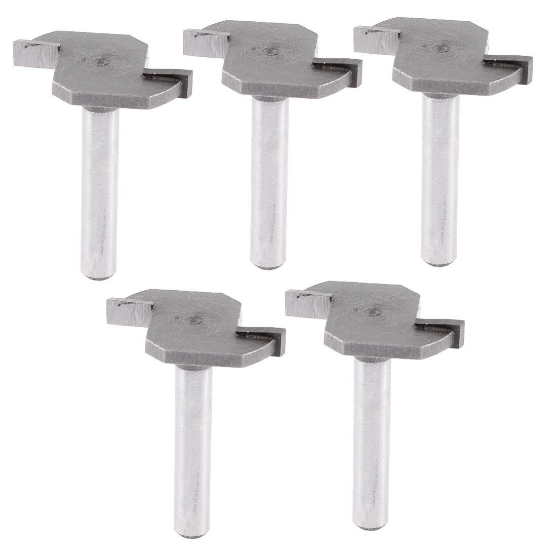 Aexit Straight drill hole Special tool 2 Flutes T Type Undercut Slot Router Bit Cutter 1/4