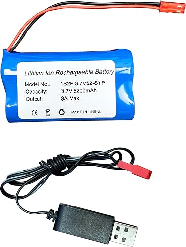 Miniatura 5 de Seasider Batería recargable de iones de litio de 7.4V 2600mAh con conector JST 2Pin 1.25/2.0/2.54 para altavoz, juguete de control remoto, caja