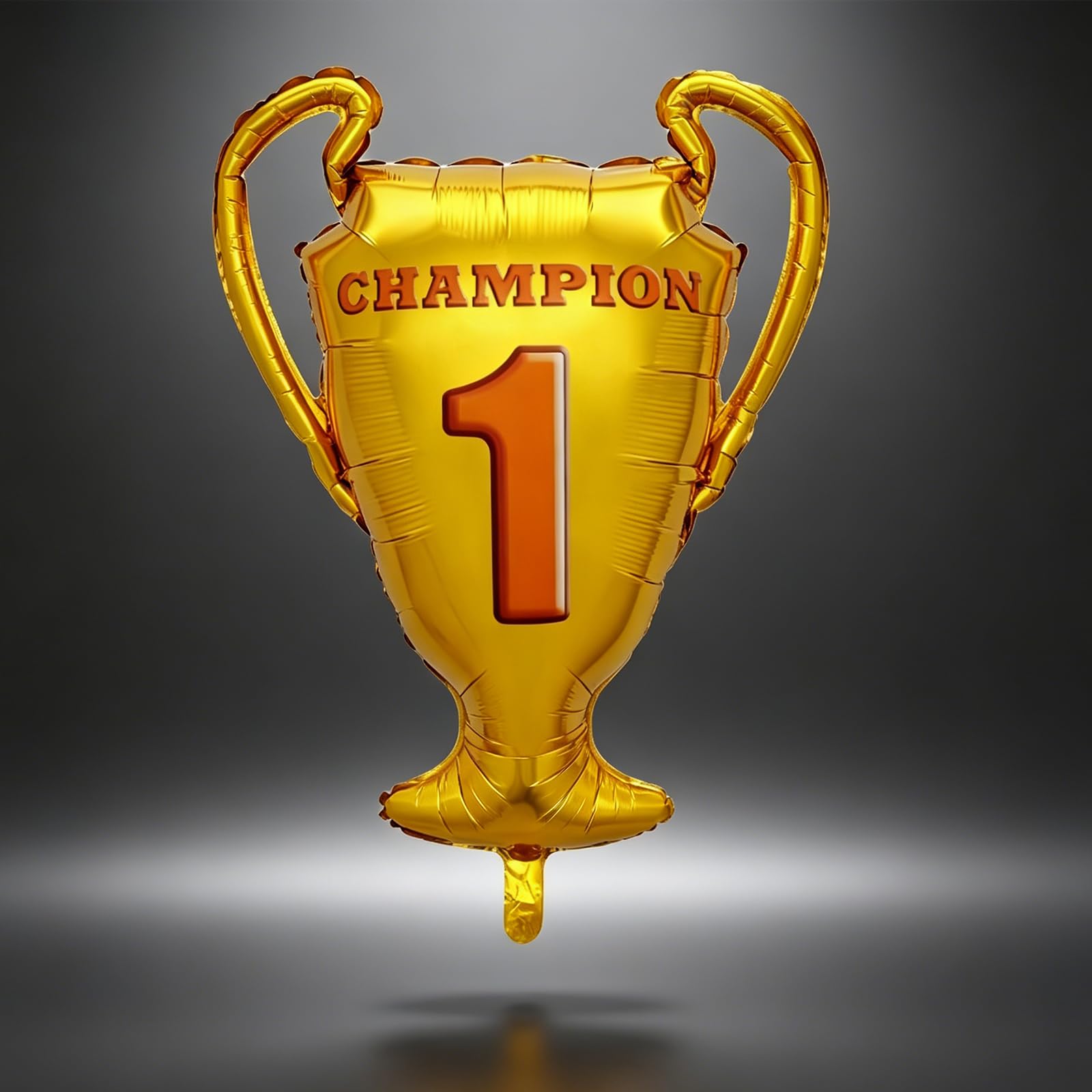 Giant Inflatable Trophy Balloon - Football “Champion #1” Large Foil Stand Up Helium Free Balloon for Birthday Party Decorations, Sports Celebration