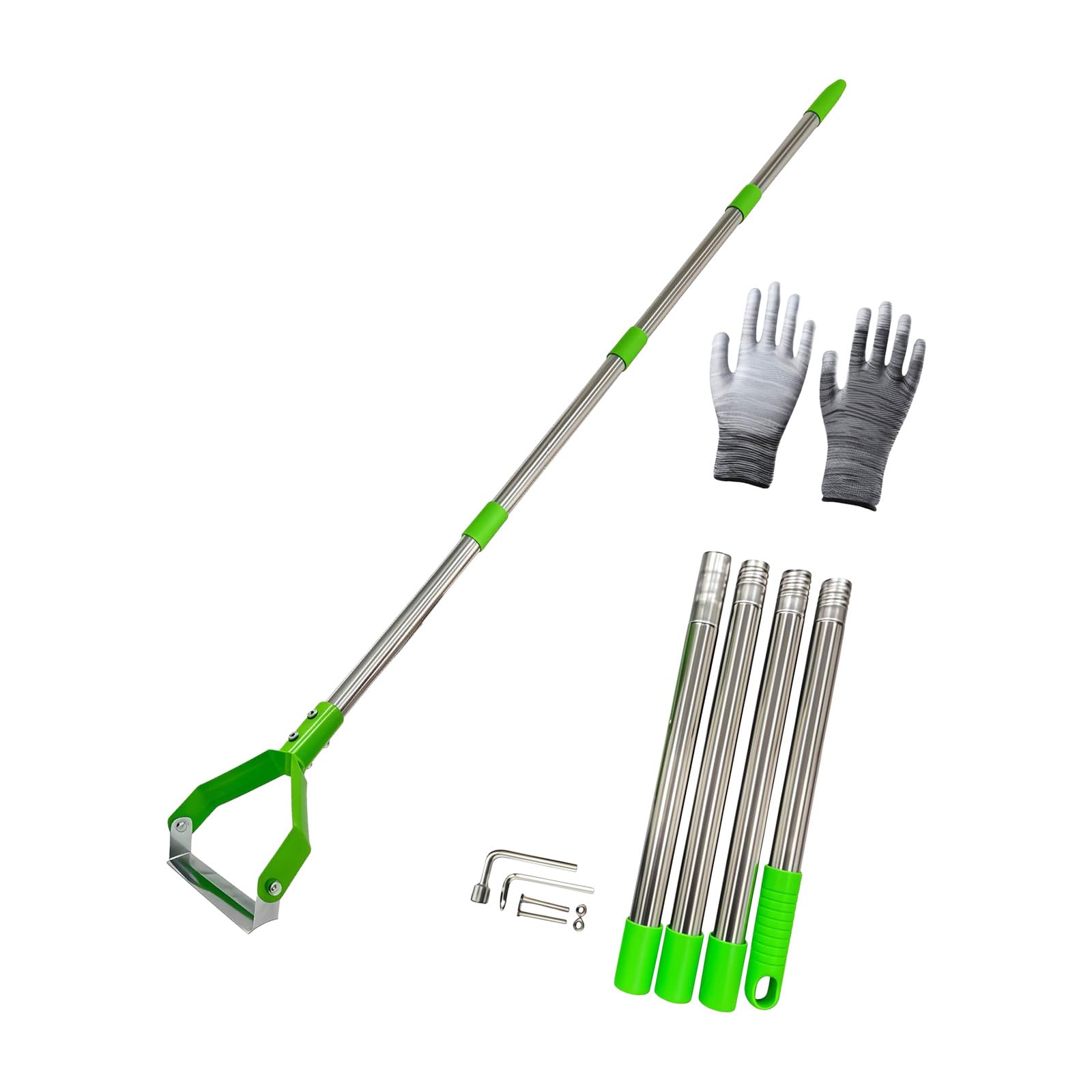 Msioytog Green Multipurpose Gardening Tool With Long Handle Lightweight Garden Hoe For Easy Weeding Digging And Soil Loosening Grass Removal Tool