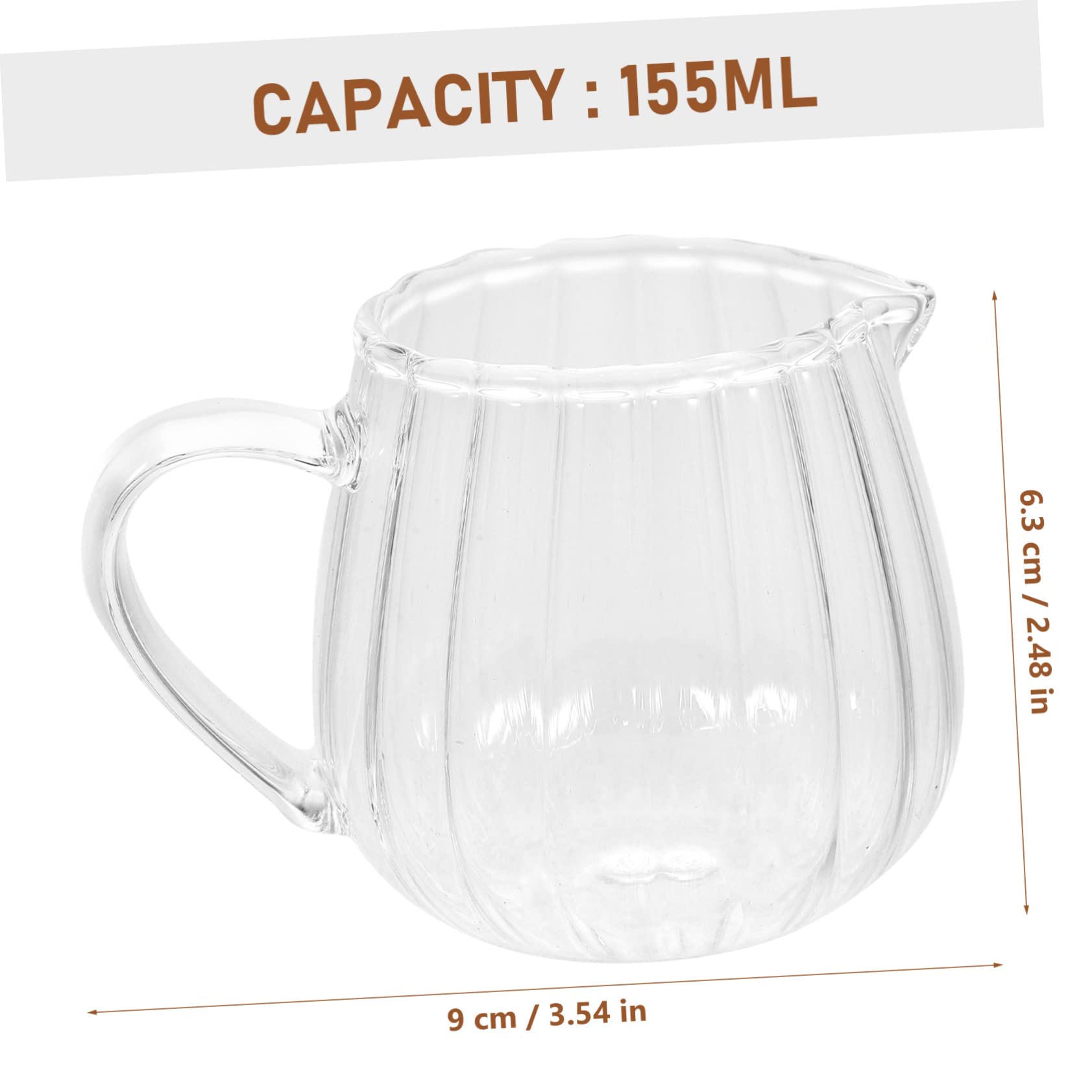 Garneck Elegant Glass Milk Jug Pitcher Syrup Pourer Small Jar Ideal for Coffee Desserts