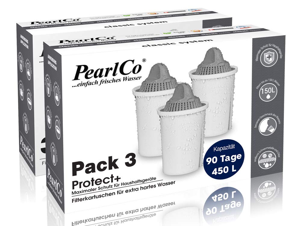 Pearlco Hard Water Cartridge Protect+ Classic - 6 Pack Water Filter Cartridges (Compatible With Brita® Classic)
