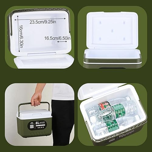 Miniatura 5 de LAFANDE Enfriadores de hielo compactos | Enfriador portátil de alta capacidad de 6 cuartos de galón de capacidad moldeado, caja de hielo para