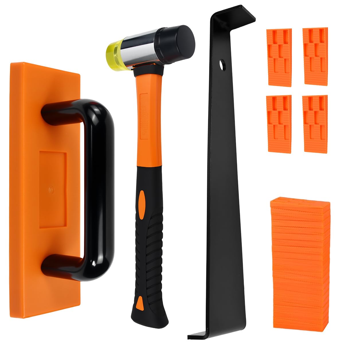 Kit de Instalación de Suelo Laminado - 43 PCS Herramientas para Suelo Laminado Incluye Martillo de Goma, Palanca de Extracción y Cuñas Separadoras - Kit Instalacion paraSuelo Vinilico Click
