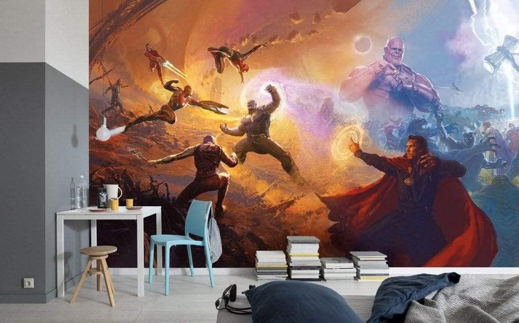 Komar Marvel IADX10-076 Non-Woven Photo Wallpaper Avengers Epic Battles Two Worlds Size: 500 x 280 cm (Width x Height) Children's Room Wallpaper Superheroes War