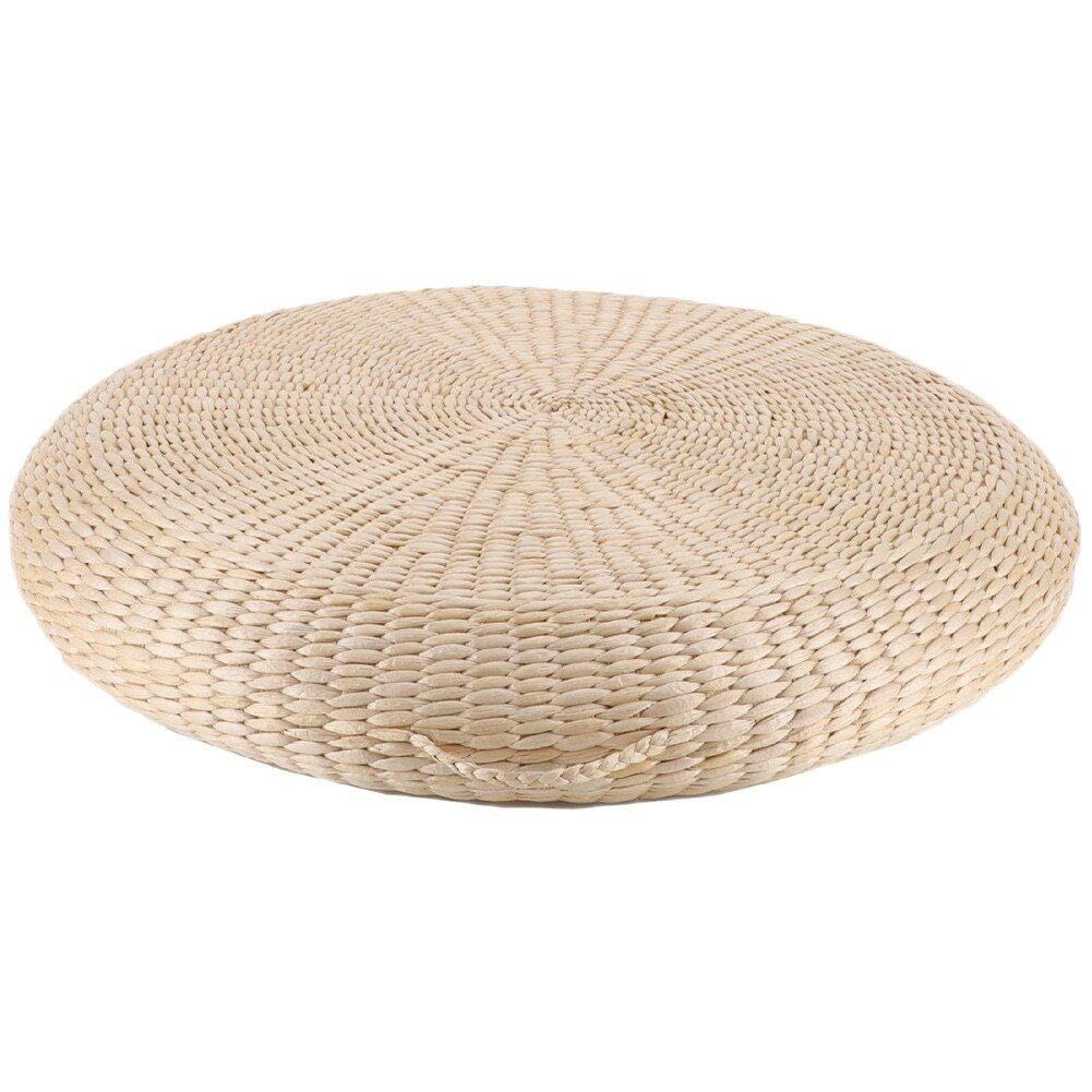 Tatami rond en paille tressée | Coussin de sol épais et confortable pour salon et balcon