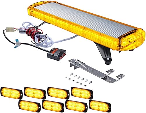 CORP Combo ámbar multifunción, advertencia de emergencia, 30 pulgadas, barra de luz superior de techo de 56 LED y 8 x 20 LED SYNC lámpara