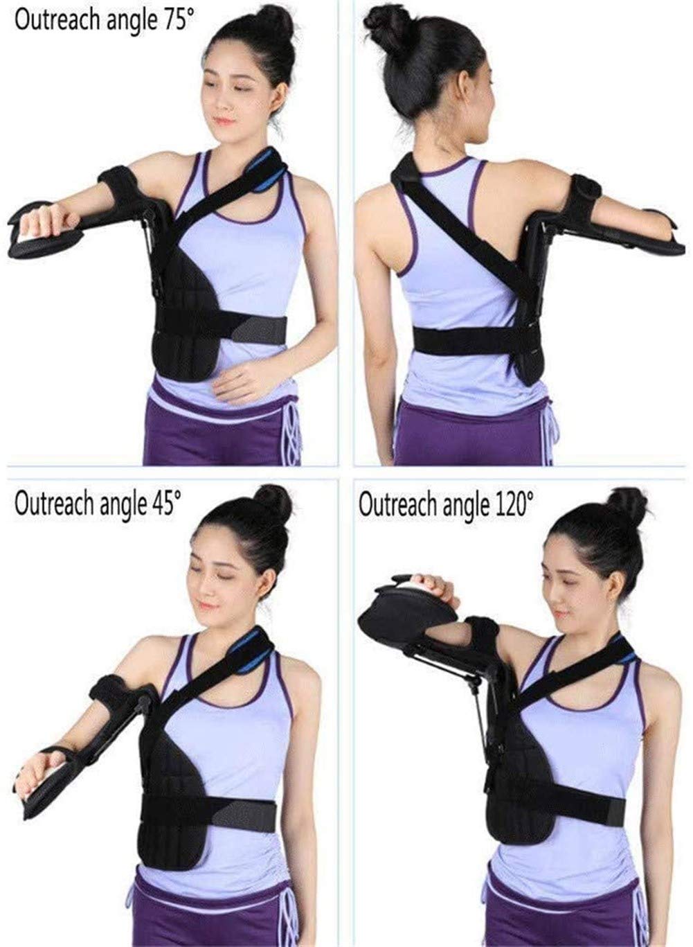 Cabestrillo para brazo Soporte para hombro Eslinga para abducción de hombro Inmovilizador de manguito rotador Soporte de soporte para manguito rotador totalmente ajustable y soporte para cod