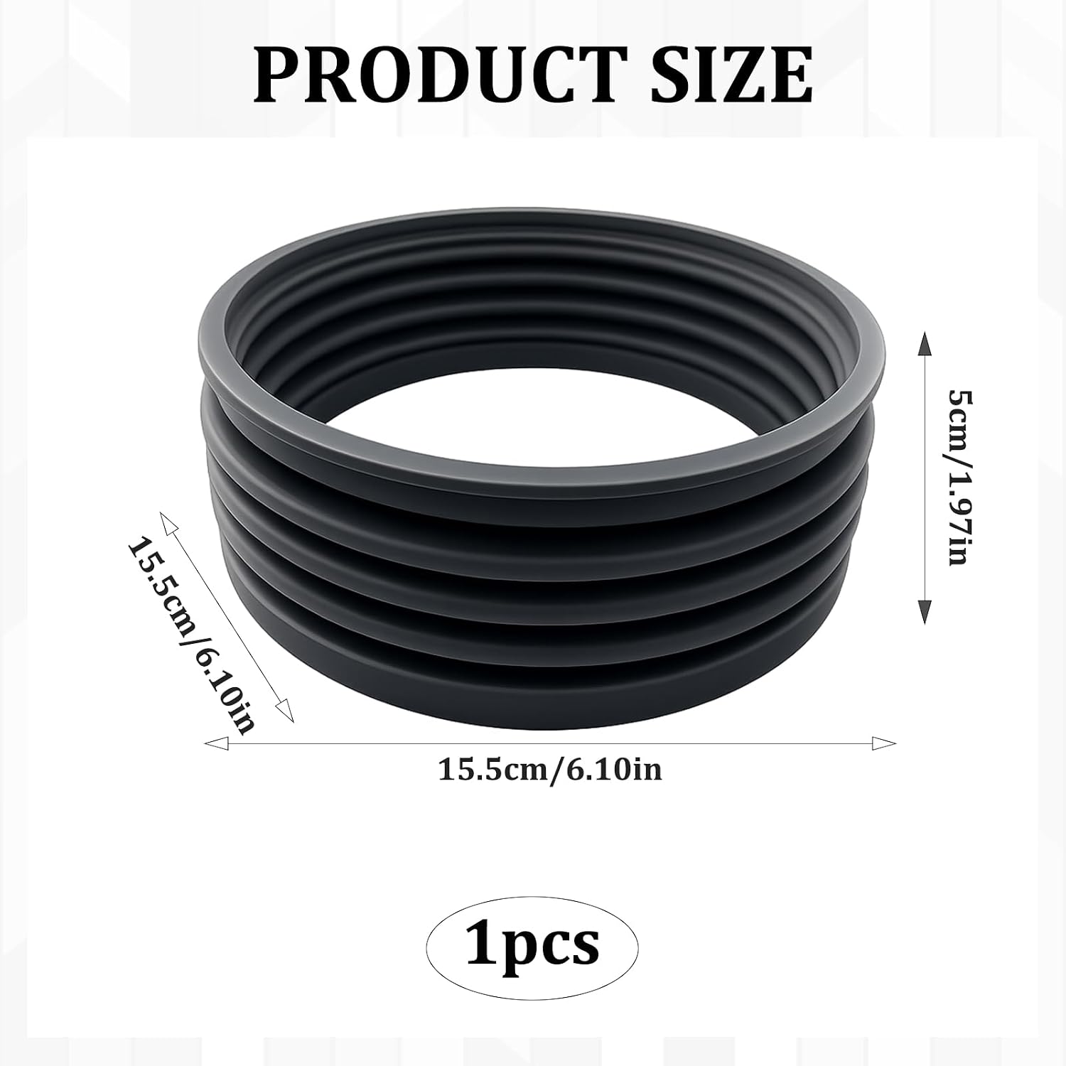 3-Fold Silicone Bellow for Breville Single Dose Hopper Grey image 2