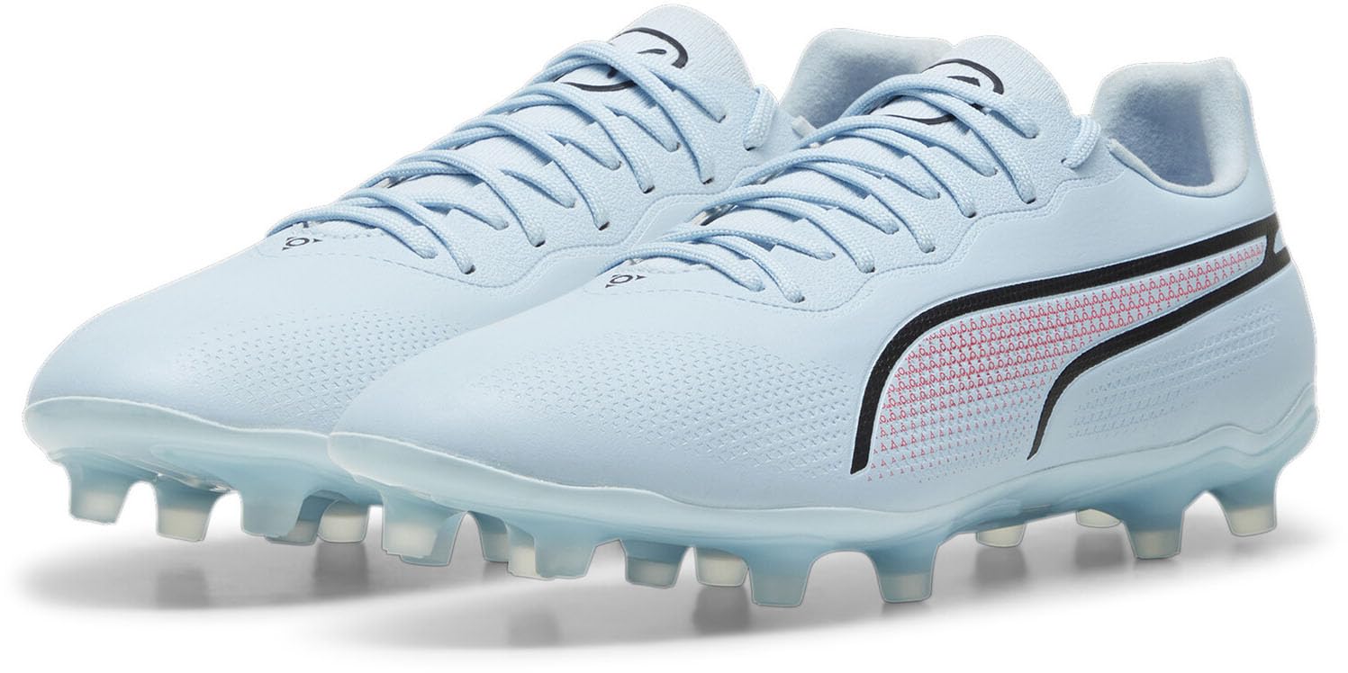 Puma - Womens King Pro Fg/Ag Shoes, Color Silver Sky/Puma Black/Fire Orchid, Size: 8 M US