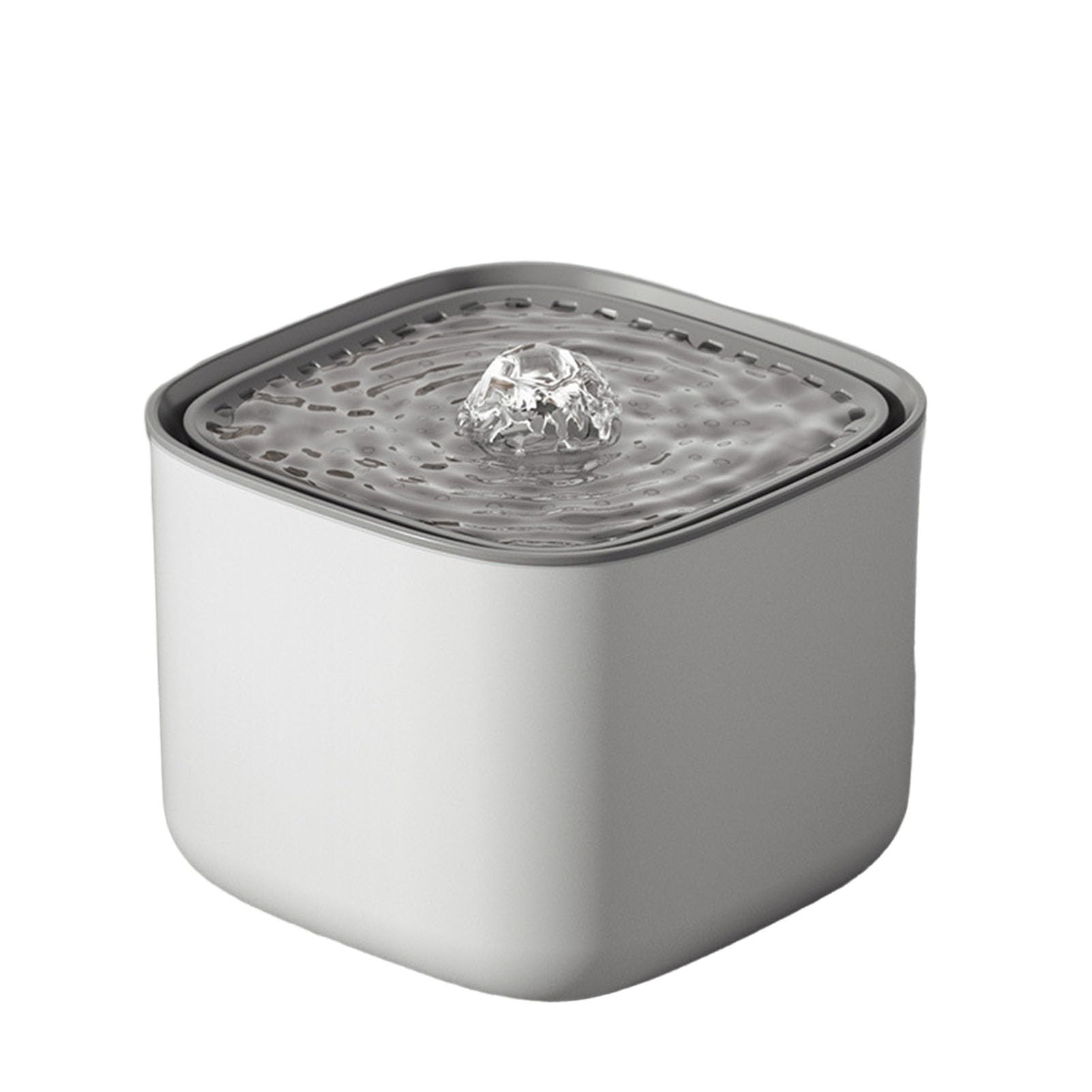 ulafbwur Pet Drinking Fountain Smooth Surface Feeding Removable Automatic Pet Dog Cat Water Fountain Pet Supplies Grey & White