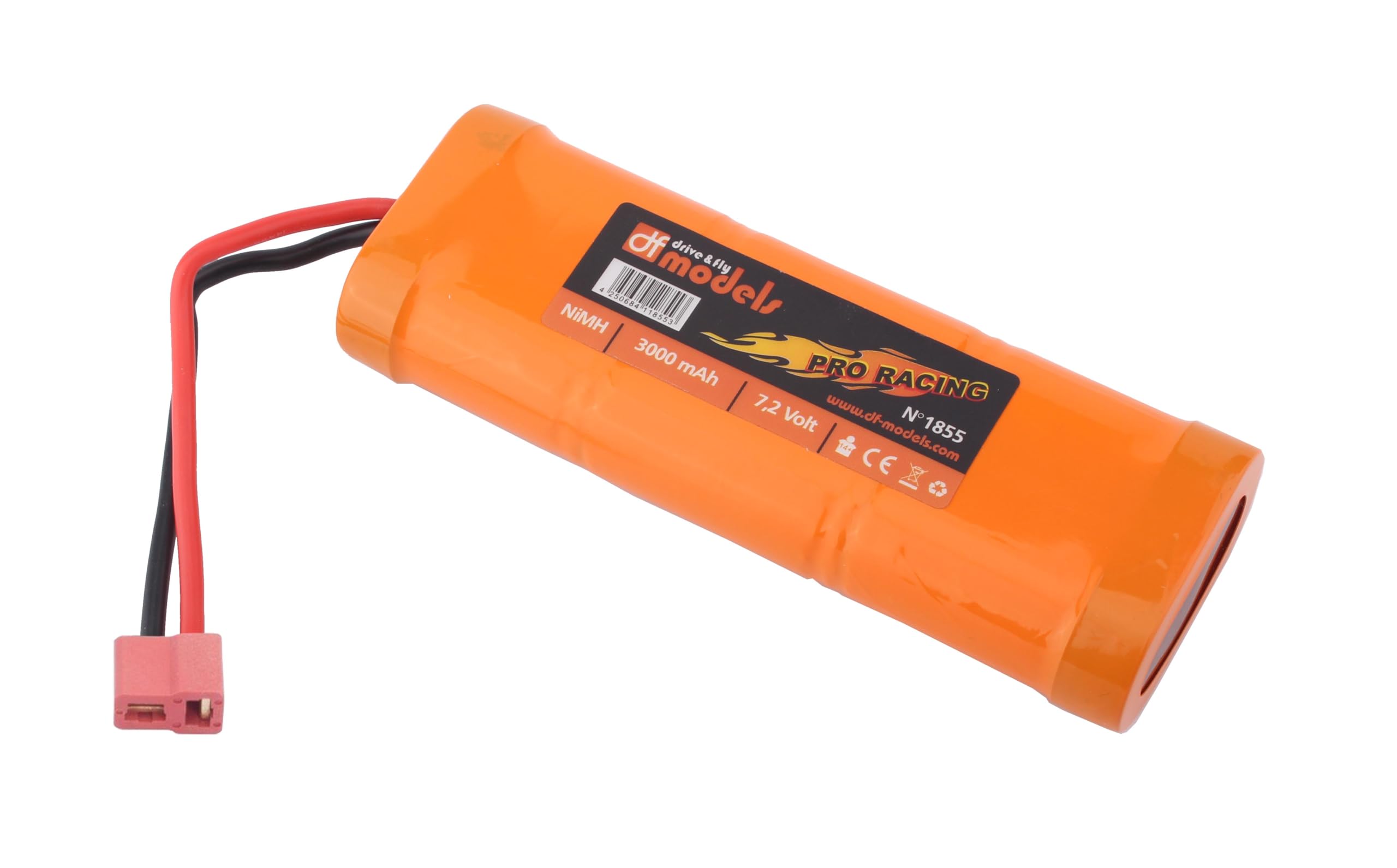 Racing Pack NiMH 7,2 Volt 3,0 Ah T Plug (Lunghezza x Larghezza x Altezza 134 x 46 x 24 mm, Peso 220 g, Batteria di Ricambio per Modello n. 3140) 1855, Akku