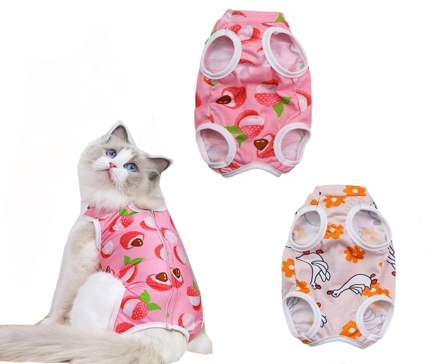 KUTKUT Cat & Dog Sterlization Suit, 2 Pack Cat Surgery Recovery Suit | Physiological Poly cotton Breathable Clothes for Abdominal Wounds or Skin Diseases Hook & Loop Closure Costume for Cats (Size:XL) (B0C2H87TKM) Amazon Price History, Amazon Price Tracker