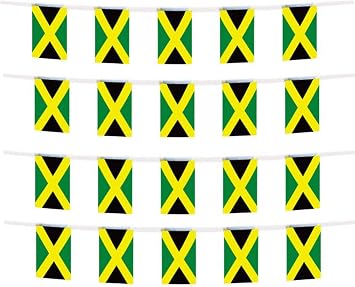 Jamaica Banner Flag,Jamaicans Mini Flag Small Banner, for Party, Shops and Bars Decorations, JM Flags.