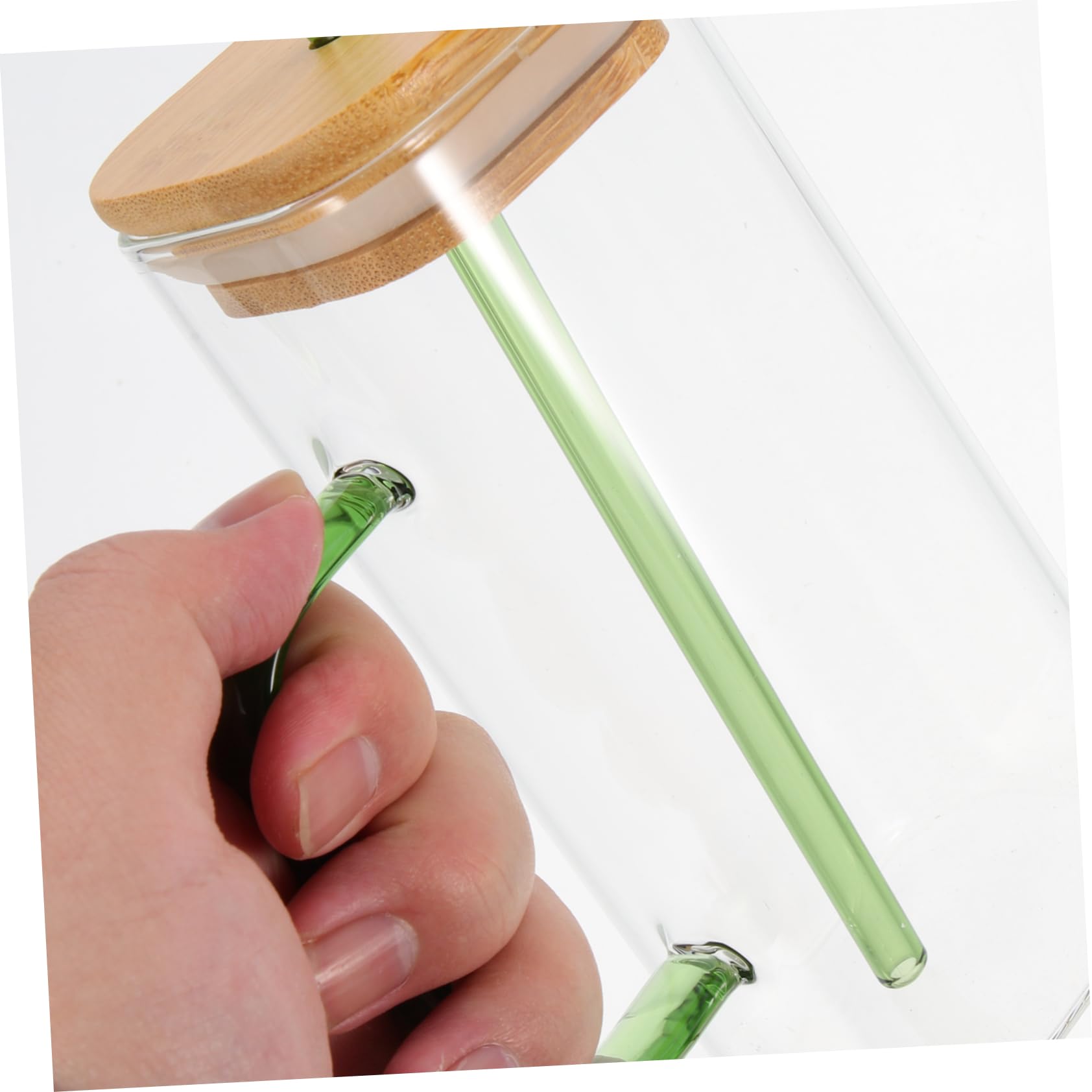 HOLIDYOYO Stylish Glass Water Cup Straw School Water Bottle Straw for Boys and Girls