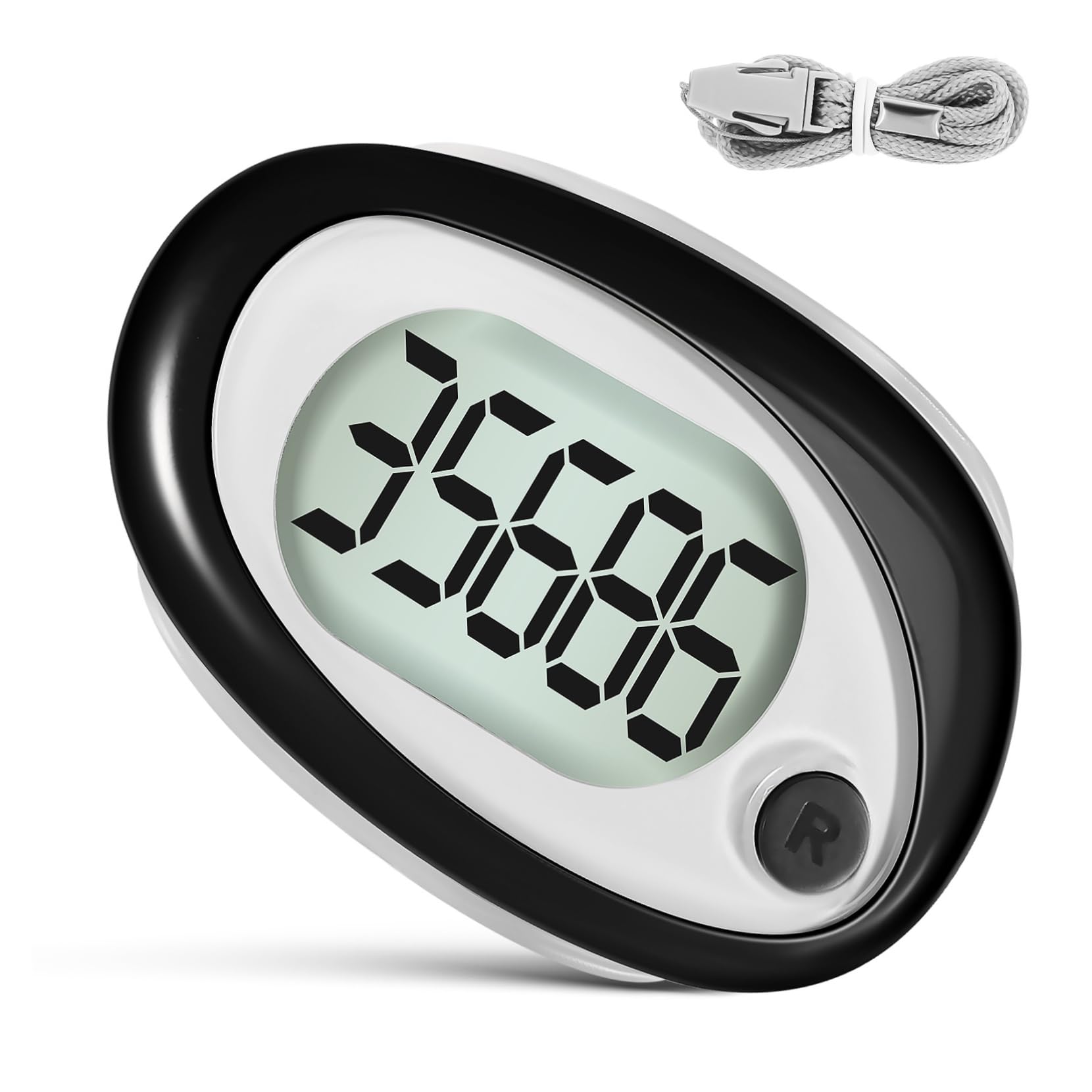 Sosoport Pedometer Clip Portable Step Counter for Walking Accurate Step Tracking Lightweight Compact Wearable Design with Lanyard for Fitness Goals