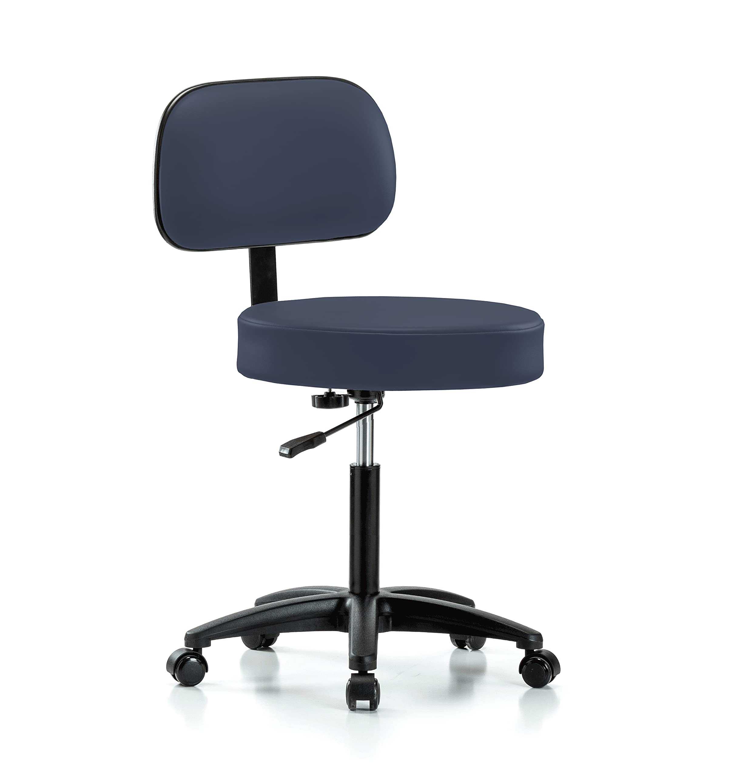 Perch Basic Exam Stool, Casters, 21-28.5", Imperial Blue