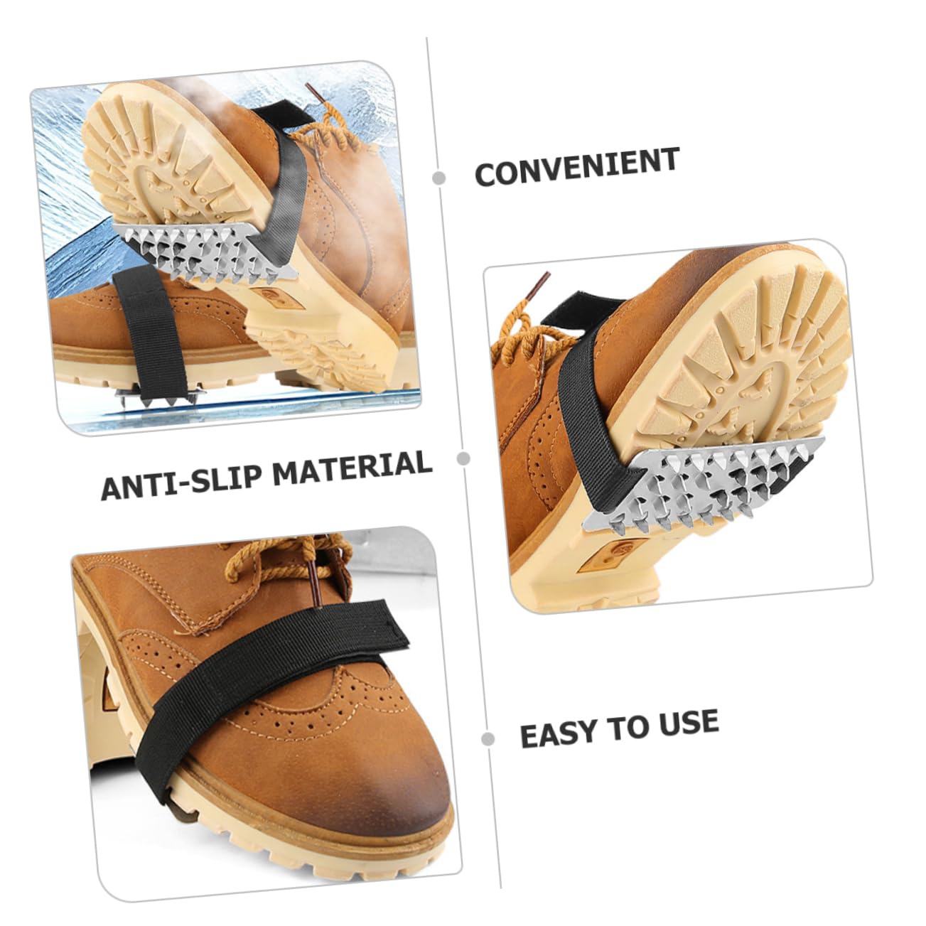 Mipcase Copriscarpe antiscivolo per neve Cramponi antiscivolo scarpe pinze nevicare impugnature copri scarpe antiscivolo per scarpe pinza per il ghiaccio scarpe ramponi Black