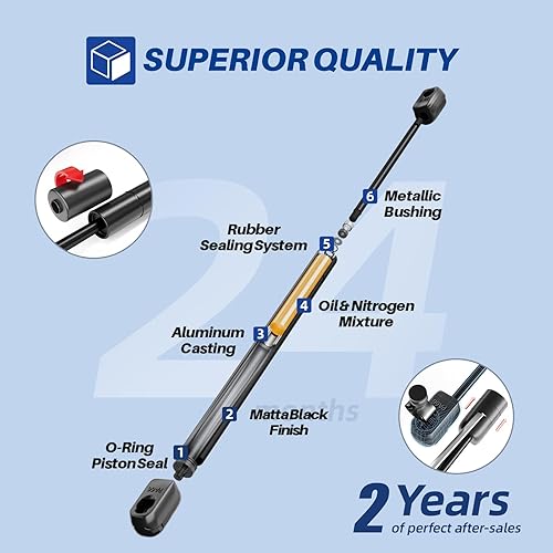 Miniatura 7 de OTUAYAUTO Puntales del capó delantero – Repuesto para Hyundai Sonata 2015-2017 (excluyendo Híbrido) Soporte de Elevación, puntales de resorte