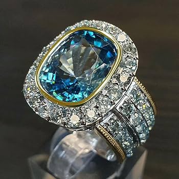 ★47bag ★ 925 Silver Blue Diamond Couple Ring Lac 500272833 Amazon.com: 925 Sterling Silver Shiny Full Diamond Gemstone