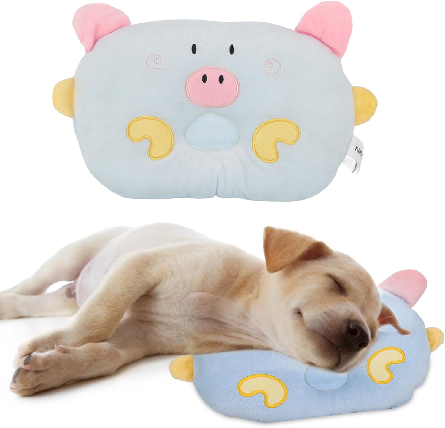 Horoper Pet Pillow for Dogs and Cats, Soft Dog Bed Pillows, Cat Dog Sleeping Pillows for Cervical Spine, Machine Washable Pet Calming Toy(Blue)