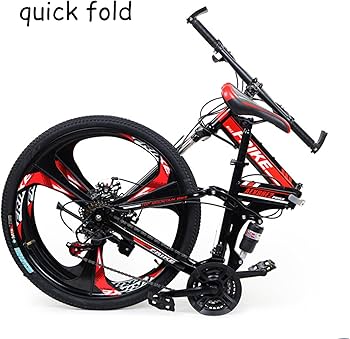 MTB マウンテンバイク　２６インチ Amazon | 折りたたみ式マウンテンバイク、フルサスペンション高炭素鋼
