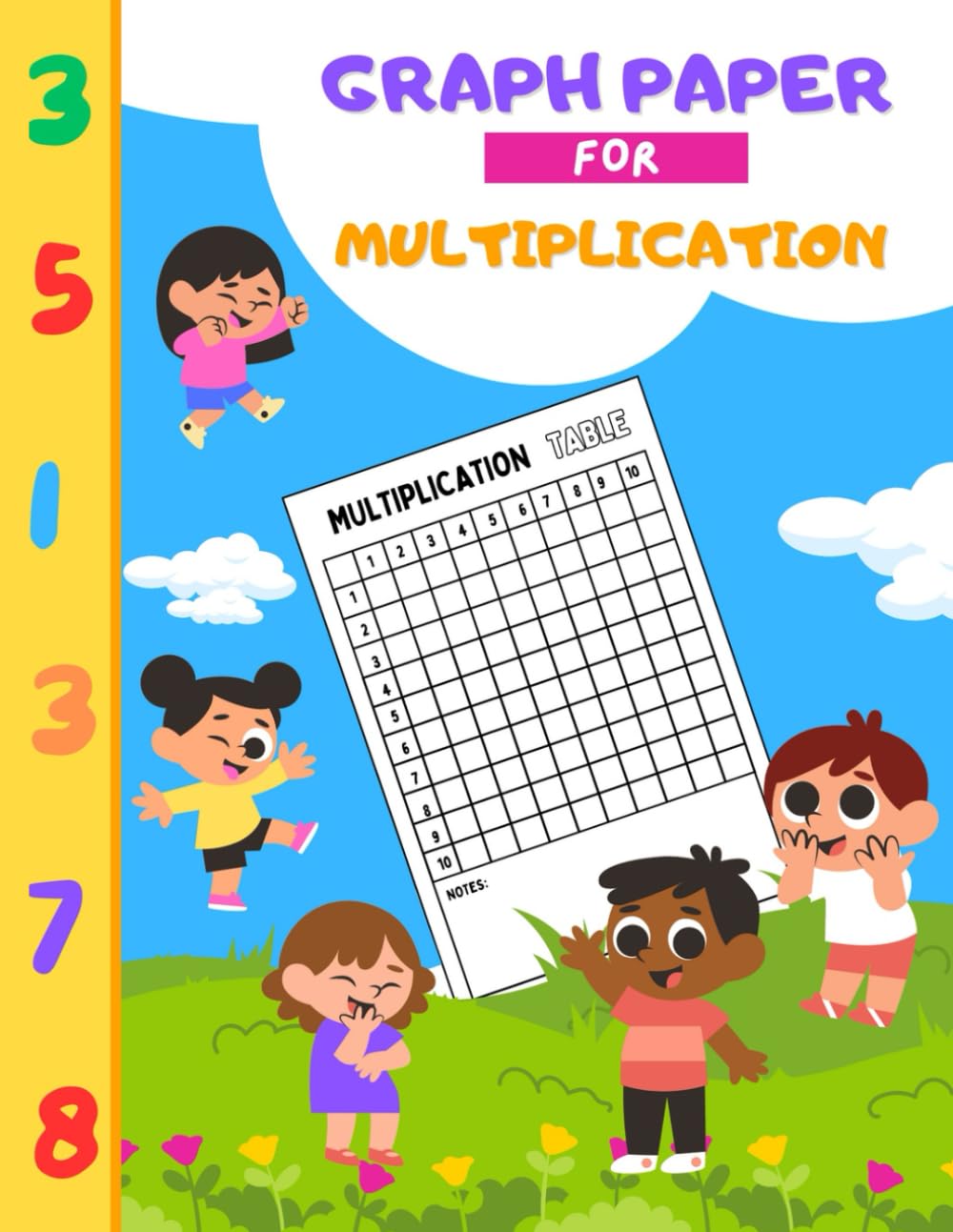 Graph Paper for Multiplication: Large Math Times Table Practice Grid for Kids, 100 Pages, Outdoors Diversity