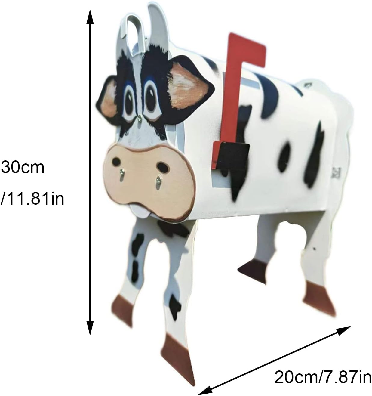 IDEAX New Distinctive Horse Cow Chicken Mailbox, Modern and Uncommon Mailboxes for Outside, Creative Personalized Post Box, Garden Yard Decoration Crafts Metal Letterbox (Size : Cow)