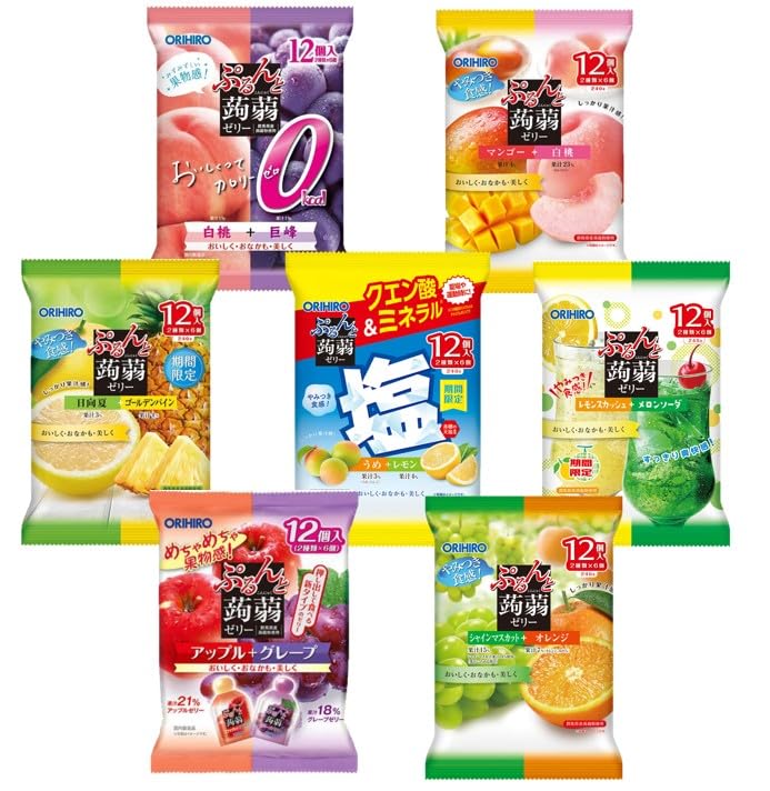 Amazon.co.jp: 【セット】オリヒロ ぷるんと蒟蒻ゼリー パウチ 7袋（84