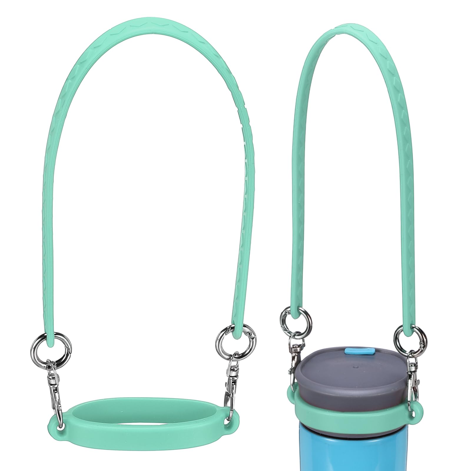 YELARXI Silicone Water Bottle Handle, Water Bottle Handle Strap Universal Carrier Strap for Stanley Cup Accessories & Mint Green-Fitting for (Hiking/Camping/Gym/Fitness/Travel/Outdoor Use)