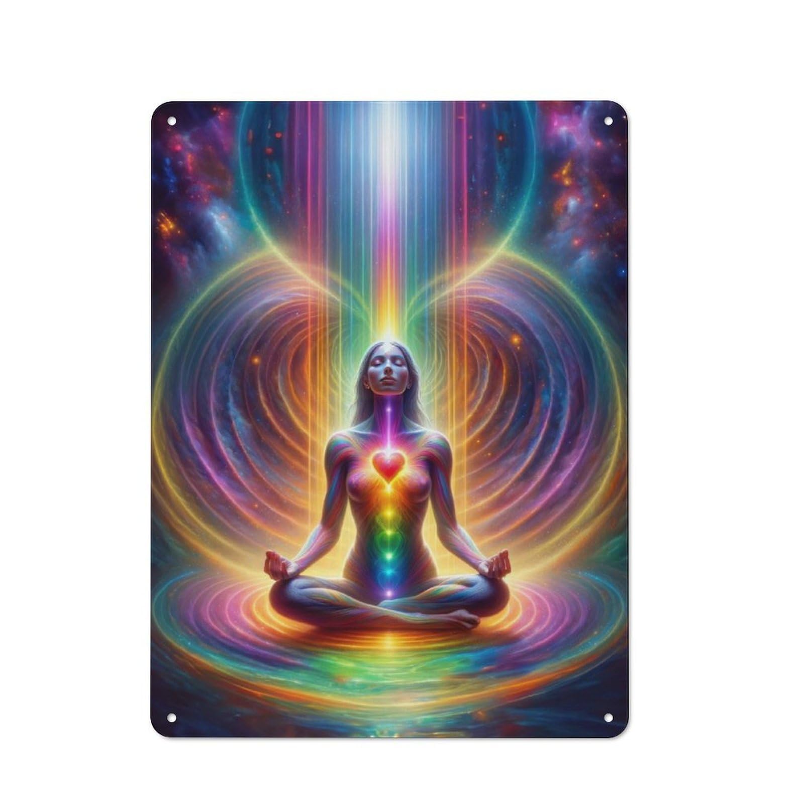 Junmoney Heart Meditation Retro Metal Wall Sign 40X30cm With For Garage Wall, A Decorative Metal Sign For Garages And Workshops