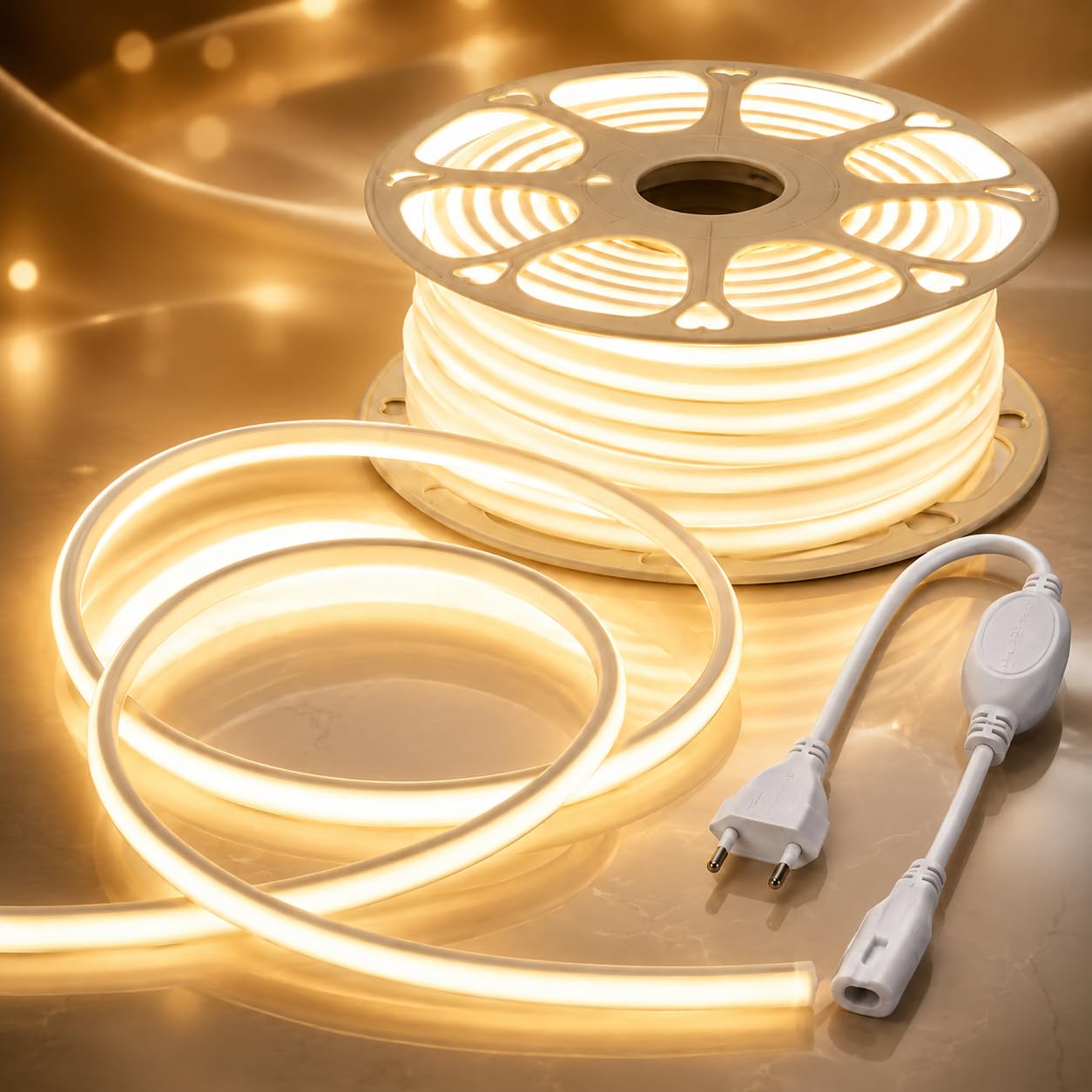 One94Store COB LED Strip Light 5 Meter | 288 LEDs Per Meter | Warm White (WW) 220V High Brightness COB Lights for Home, Decoration & Indirect Lighting-image-15