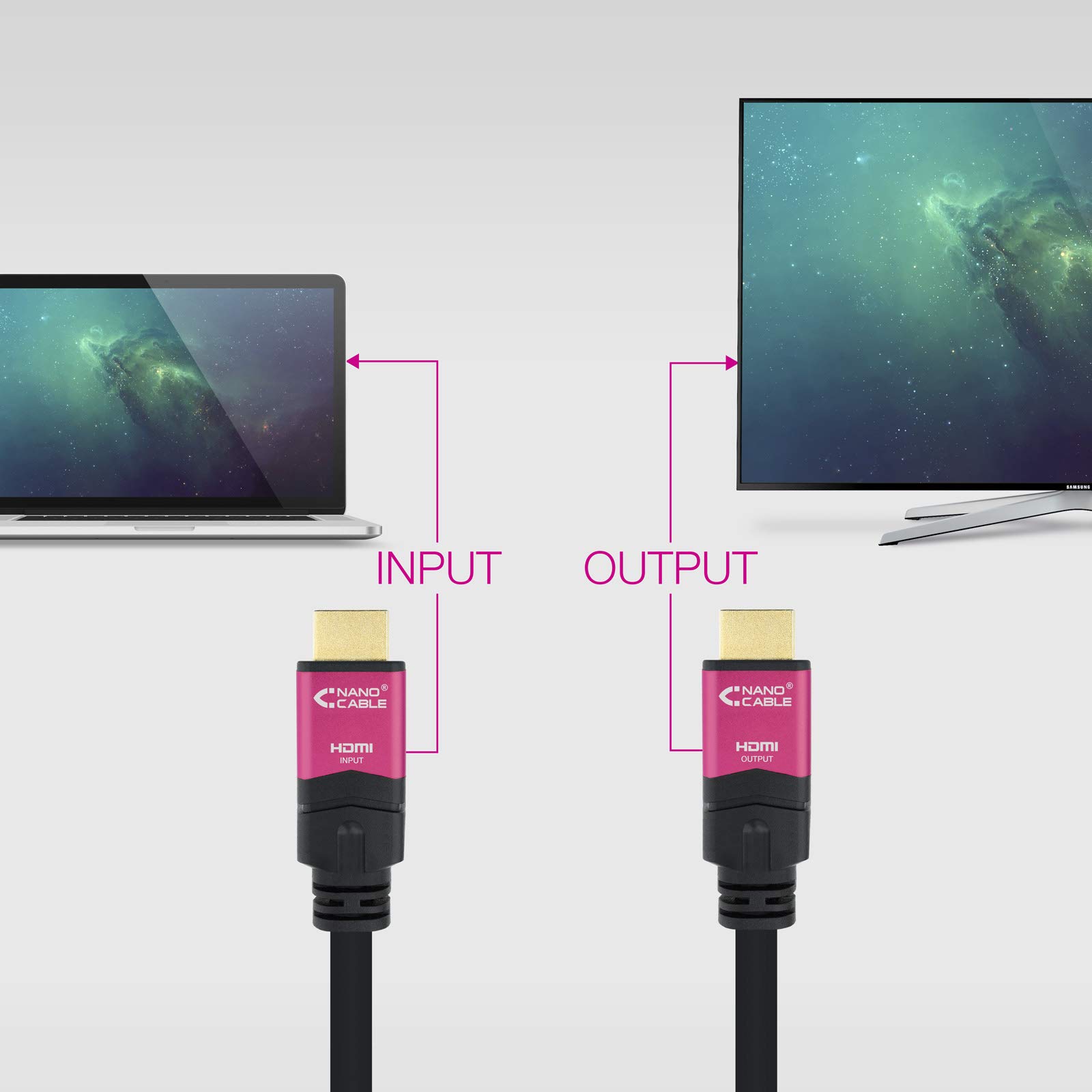 NANOCABLE 10.15.3725 - Cable HDMI V2.0 4K@60Hz 18 Gbps con Repetidor, Color Negro, 25 Metros