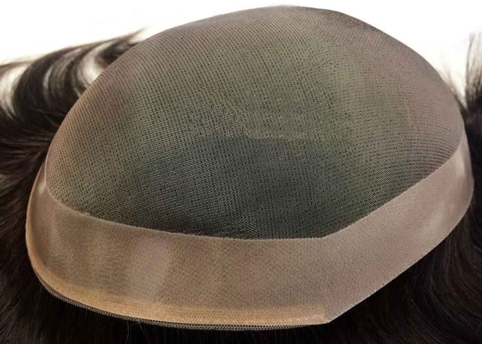 Men's Wig Fine Mono with Pu Coated all around perimeter 100% Human Hair Men's Hair pieces