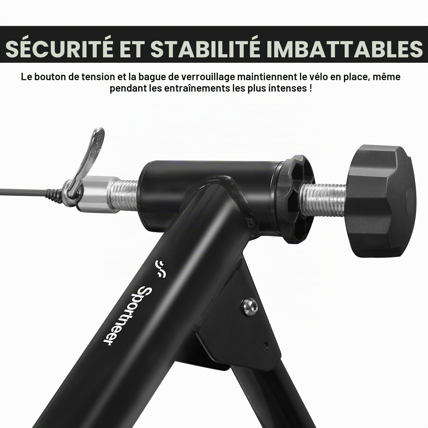 Sportneer Rollentrainer Fahrrad Fluid Bike Trainer Ständer, Indoor Fahrrad Training Stand Schwarz