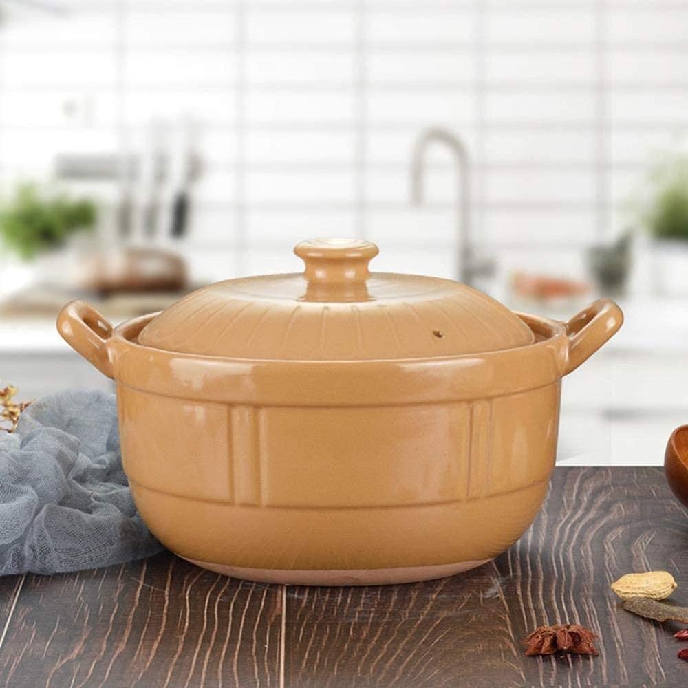 Casseruola in Argilla Pentola in Terracotta Casseruola in Ceramica Casseruola in Ceramica - Rilascio di minerali in Traccia, buona conservazione della Temperatura, capacità Facile