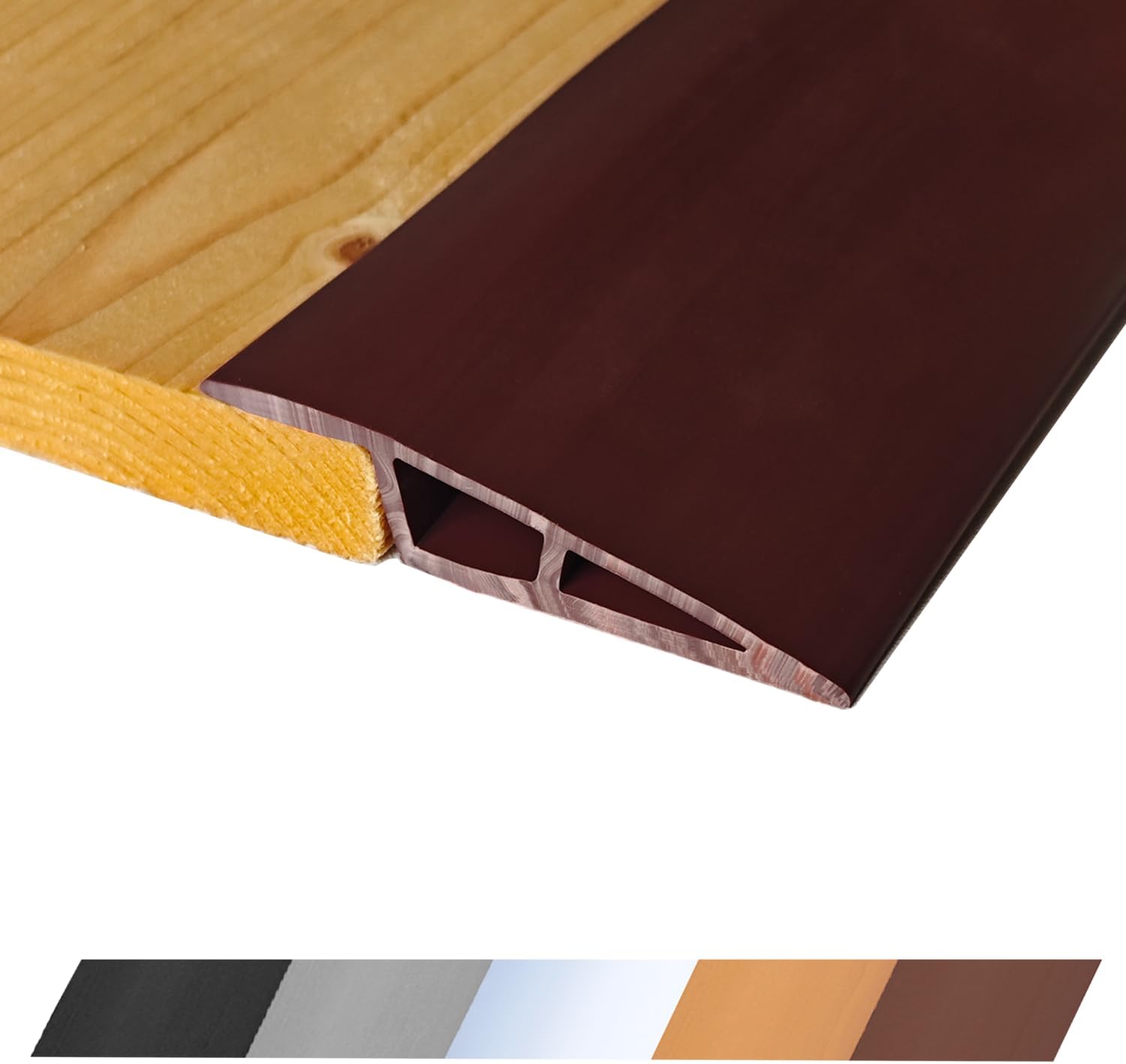 1/2" to 3/5" Height Threshold Ramp - Rubber Threshold, Floor Transition Strip, Wheelchair Ramp, Door Strip, Carpet to Tile Strip (Black, 80 inches)