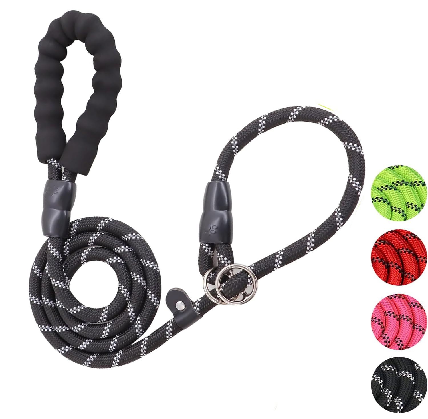Dog Slip Lead, Training Leads for Dogs 2m Reflective Slip Leads with Soft Padded Handle