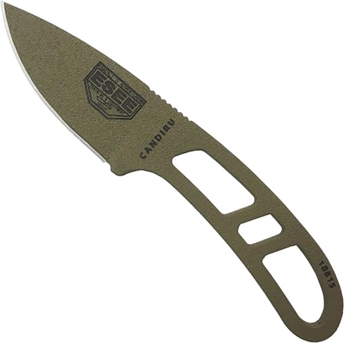 Miniatura 9 de ESEE Auténtico cuchillo táctico de supervivencia Candiru, placa de clip para cinturón (hoja negra, funda moldeada negra)