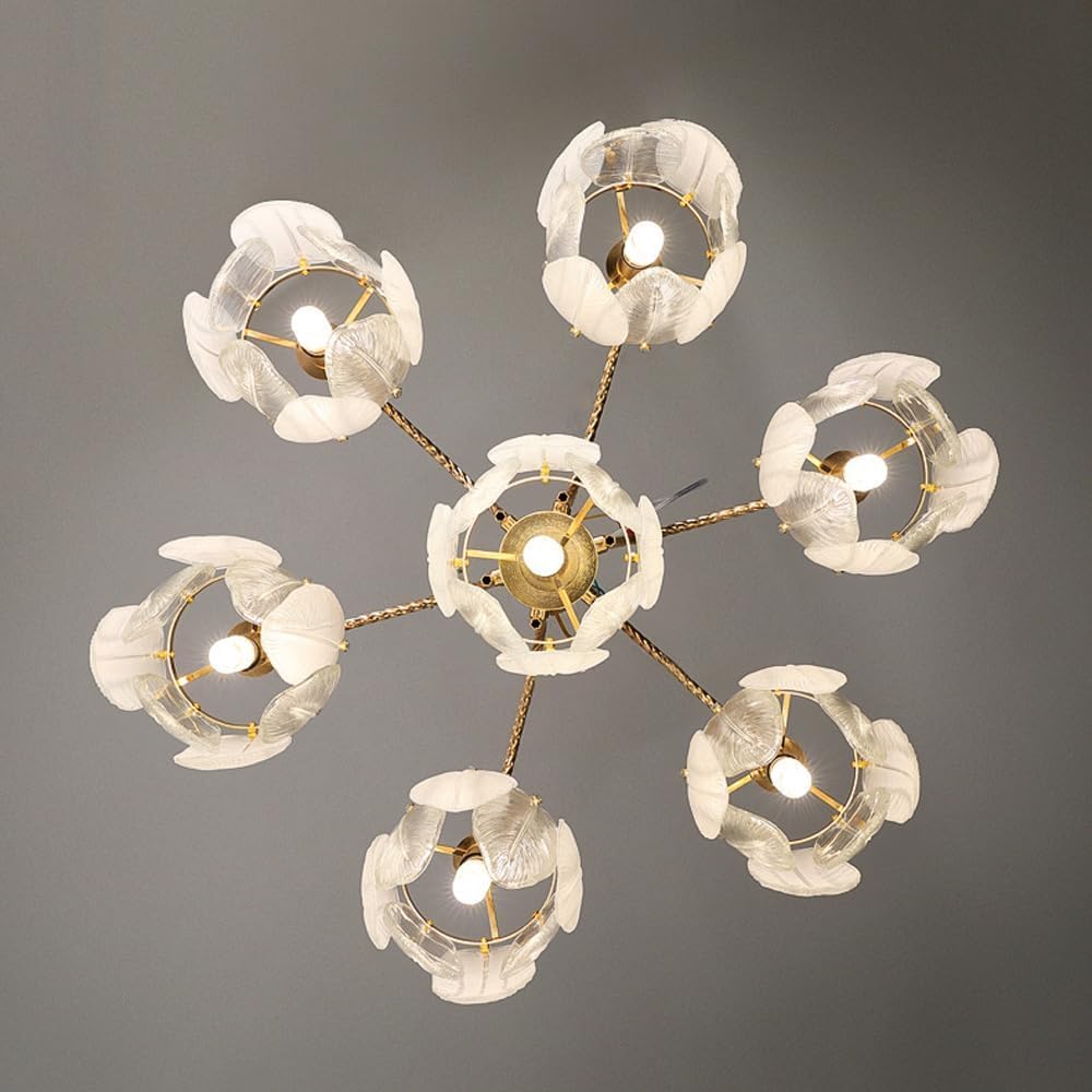 Lámpara Colgante De Cristal De Plumas Blancas De 4 Luces, Redonda, 7 Luces, Estilo Vintage Dorado, Lámpara Colgante De Techo De Cristal, Estilo Playero, Estilo Bohemio, para Dormit