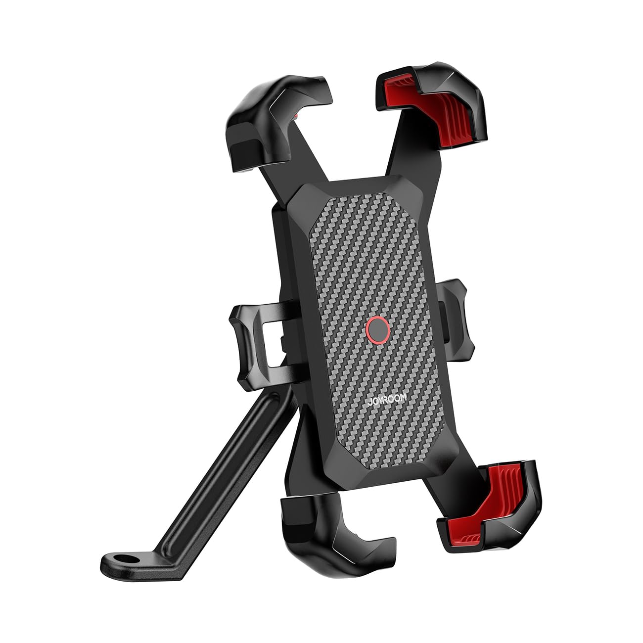 Hand inserting a smartphone into the JOYROOM JR-ZS288 motorcycle phone holder